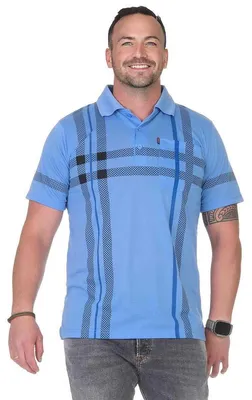Produktbild von Herren Poloshirt Sommer Polo-Hemd Kurzarm, Blau/M/48
