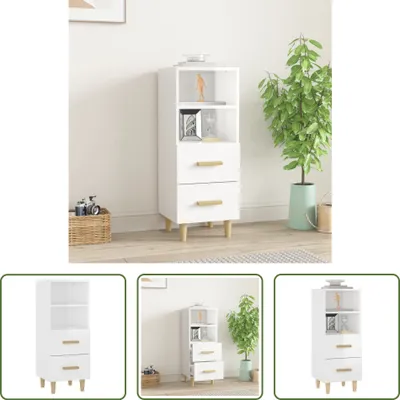 Produktbild von The Living Store Sideboard Hochglanz-Weiß 34,5x34x90 cm Holzwerkstoff