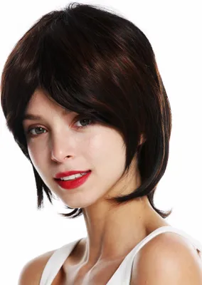 Produktbild von WIG ME UP Perücke kurz wellig Scheitel gestuft Schwarz Kupferbraun Gesträhnt ETW7098A-1BH30