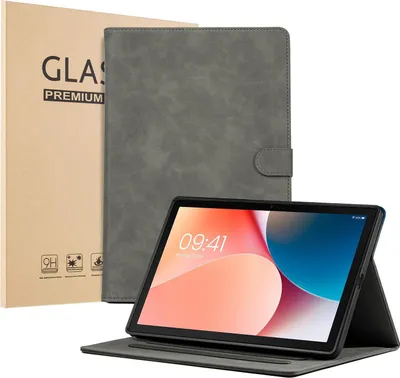 Produktbild von LBH Tablet Schutzhülle + 2x 9H Display Glas für Samsung Galaxy Tab A8 10.5 Zoll Cover Case Schutz Tablet Farbe: Grau