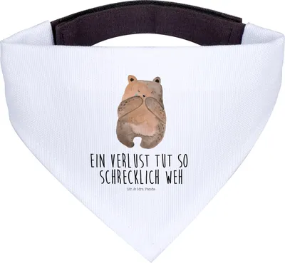 Produktbild von Mr. & Mrs. Panda Hund Halstuch Bär Verlust - Weiß - Geschenk, Hundehalstuch, Für Hunde, Dreieckstuch, Tuch, Teddy