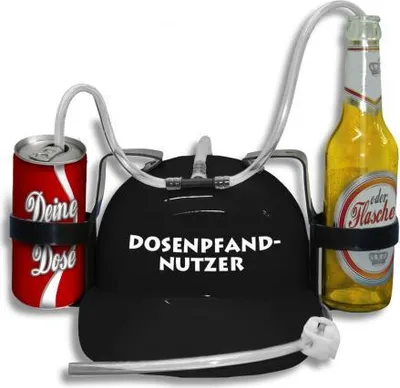 Produktbild von Trinkhelm Spaßhelm mit Printmotiv - Dosenpfand Nutzer - 51655 Color - schwarz