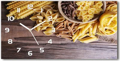 Produktbild von Wanduhr aus Glas – 60x30 cm - Glasbild - Glasuhr - Gehärtetes Glas - weisse-zeiger - Eine Mischung aus Pasta