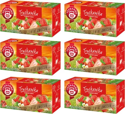 Produktbild von Teekanne Erdbeere Tee 6x 20 Teebeutel - Erdbeer Früchtetee Mischung Ländertee