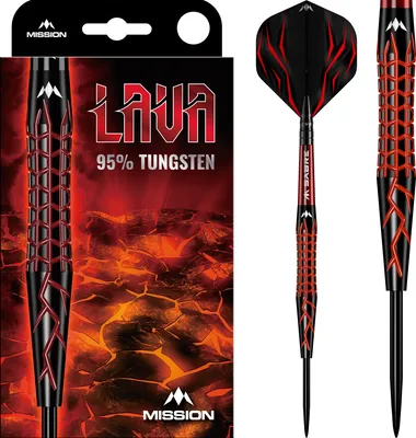 Produktbild von Mission Lava Steeldarts 95 % Wolfram–Schwarz/Rot Electro 24g