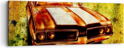 Produktbild von Bild auf Leinwand - Leinwandbild - Auto Geschwindigkeit Cabriolet - 90x30cm - Wand Bild - Wanddeko - Leinwanddruck - Bilder - Kunstdruck - Wanddekoration - Leinwand bilder - Wandkunst - AB90x30-0531