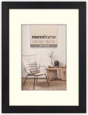 Obrázok produktu pre ZEP Drevený rám Malmo čierny 40x60 cm s paspulkou 30x45 cm