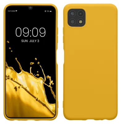 Produktbild von kwmobile Handyhülle für Samsung Galaxy A22 5G Hülle - TPU Case - Kabelloses Laden - Schutzhülle Cover in Honiggelb