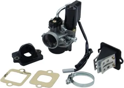 Image de set complet de carburateur sport 17,5mm y compris E-Choke, tubulure d'aspiration et bloc membrane pour Piaggio TPH Typhoon