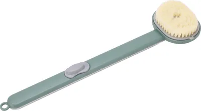 Zdjęcie produktu dla Szczotka do kąpieli z długą rączką, peeling do ciała pod prysznic, plastikowe narzędzie do mycia z rozpylaczem dla kobiet, mężczyzn i dzieci, zielona