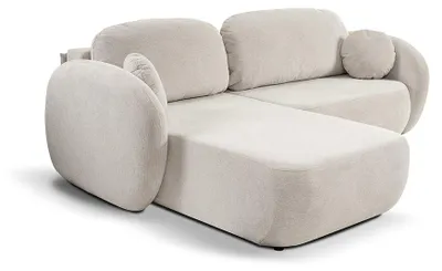 Immagine prodotto di Divano angolare con funzione letto e spazio contenitivo, modello Olemo, lato sinistro, colore crema taupe