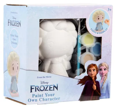 Produktbild von Frozen Elsa Gipsfigur zum Bemalen Bastelset 6 Farben und Pinsel