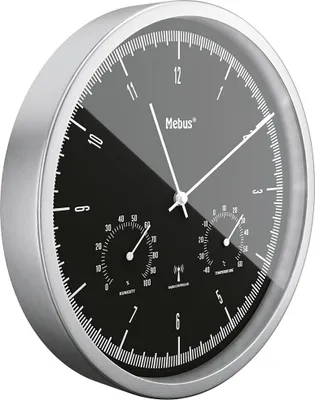 Produktbild von MEBUS Funkwanduhr mit Thermo Hygrometer 411508 4007218197771