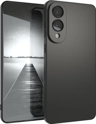 Produktbild von EAZY CASE Handyhülle Silikon für Samsung Galaxy S25 Edge Solid Black hoher Rand für Bildschirm & Kamera, Flexibles Silikon, extra dünn und leicht
