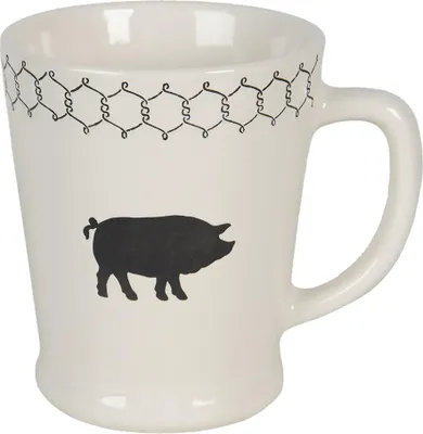Zdjęcie produktu dla Kubek Clayre & Eef 300 ml Beżowo-czarna ceramiczna świnia