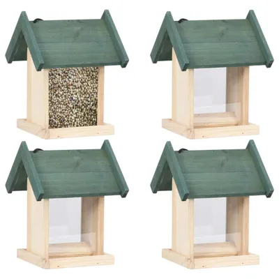 Immagine prodotto di vidaXL Mangiatoie per uccelli 4 pz. Legno di abete