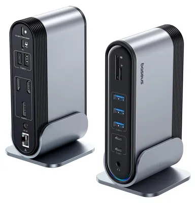 Produktbild von Baseus 17-in-1 Docking Station 4K HDMI*2 DP*1 zur Übertragung auf 3 Monitore mit