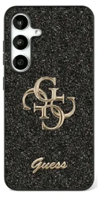 Produktbild von Guess Fixed Glitter Big 4G Metal Logo Case für Samsung Galaxy S25 Plus Schwarz