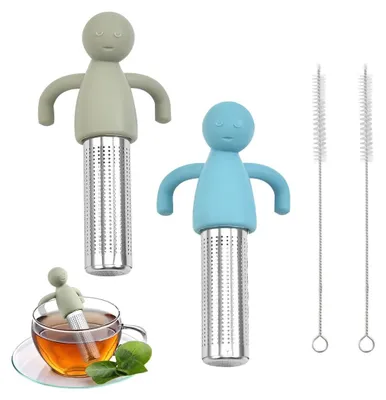 2er-Set Teesiebe aus Edelstahl, lustige Teefilter für Tassen