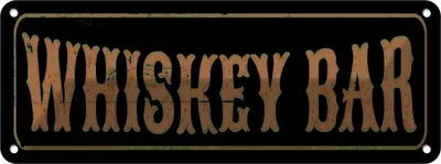 Produktbild von vianmo Blechschild 10x27 cm Whiskey Bar Alkohol Essen Trinken Club