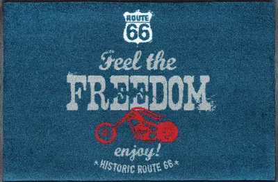 Produktbild von Route 66 Waschbare Fußmatte - Feel The Freedom 50x75 cm Wash+Dry