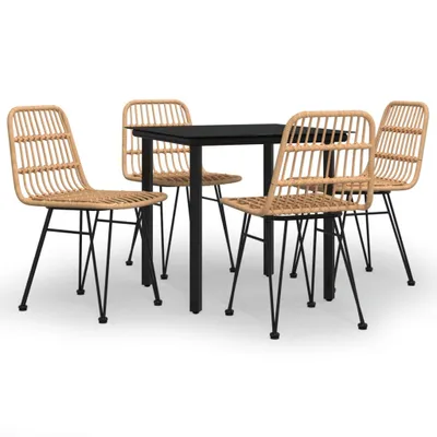 Immagine prodotto di vidaXL Set da pranzo da giardino in polirattan da 5 pezzi