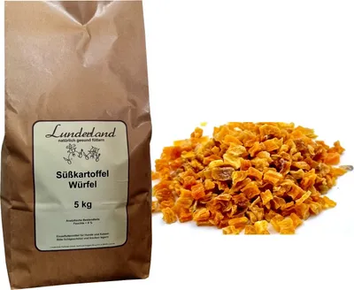Produktbild von Lunderland Süßkartoffel Würfel 5 kg BARF Einzelfuttermittel für Hunde und Katzen