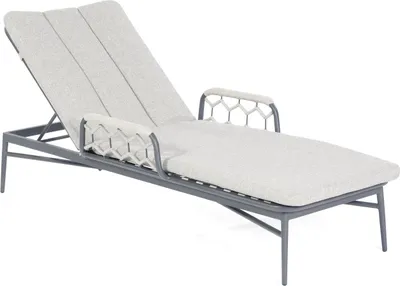 Produktbild von Sonnenpartner Yale Lounge-Liege Gartenliege Sonnenliege mit Polyrope silbergrau