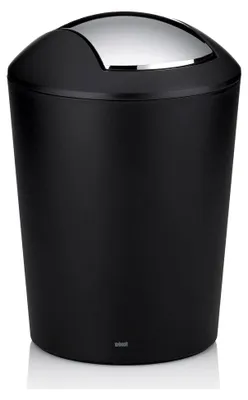 Produktbild von Kosmetikeimer schwarz, 5 l mit Schwingdeckel aus Kunststoff