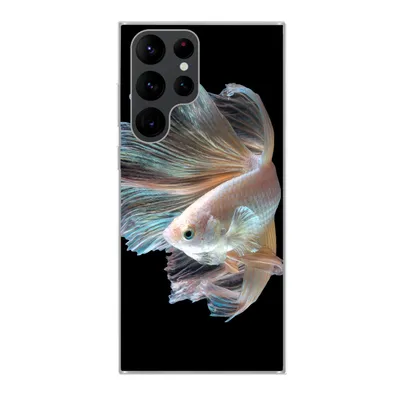 Produktbild von MuchoWow® Handyhülle Schutzhülle Hülle für Samsung Galaxy S22 Ultra Fisch - Schwanz - Schwarz Silikon Softcase Handy Hülle - Abbildung
