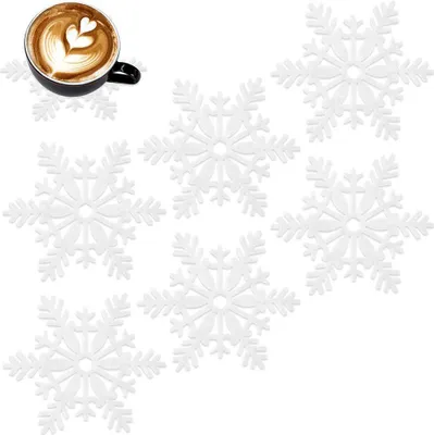 Produktbild von Orion Becheruntersetzer Tassenuntersetzer Tassenunterlagen Unterlage Untersetzer Filz Schneeflocke weiß 6er-Set 13,5 cm