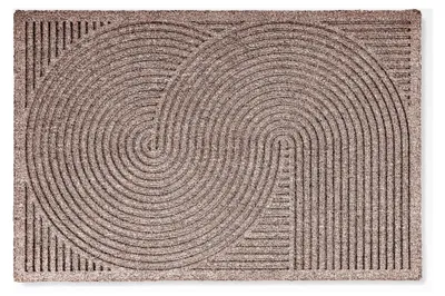 Produktbild von Rutschfeste Fußmatte für den Außenbereich - Wetterfeste Schmutzfangmatte - Outdoor Türmatte für Eingangsbereich und Balkon - Strapazierfähige Fußmatte 45x75 cm beige