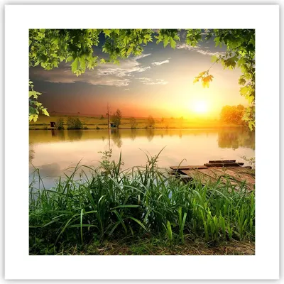 Produktbild von Poster - Poster ohne Rahmen - Brücke See - 40x40 cm - Wand Bild - Wanddeko - Wandbilder - Kunstposter - Wandposter - Bilder - Kunstdruck - Wanddekoration - Wandbild - P2XAC40x40-3914