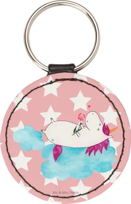Produktbild von Mr. & Mrs. Panda Schlüsselanhänger Einhorn Verliebt - Rot Pastell - Geschenk, Liebesbeweis, Bunt, Freundin, Deko, Elegant, Liebe, Anhänger, Einhörner, Bedruckt