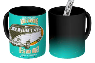 Produktbild von KitchenYeah® Zauber Tasse Zaubertasse Magic Oldtimer - Oldtimer - Auto 350 ml Farbwechsel Becher Geschenk Geschenkidee - Magic-Tasse - Fototasse - Keramiktassen - Bilder - Tasse Kaffee - Getränkbecher