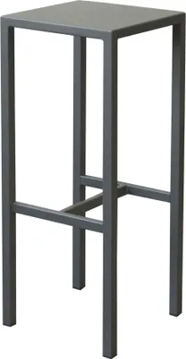 Immagine prodotto di Milani Home - sgabello alto da bar in metallo antracite, 30 x 30 cm h 75 cm, per bancone e dehor