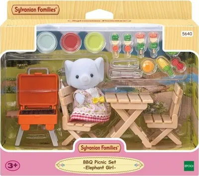 Produktbild von Sylvanian Families Miniatur Figur, Elefantenmädchen, Picknick Set 23 Teile, Ab 3 Jahren