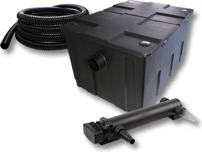Image de SunSun Kit complet: CBF-550 Filtre de bassin jusqu'à 60000 L Biologique, CUV-336 lampe uv UVC Clarificateur avec 36W, 5m Tuyau 25 mm (1")