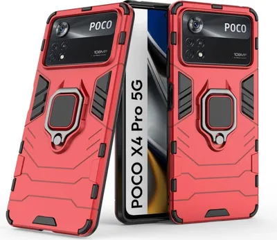 Produktbild von König Design Hülle kompatibel mit Xiaomi Poco X4 Pro 5G Kunststoff Soft Handyhülle - Handy Case Rot