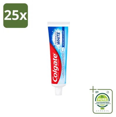 Immagine prodotto di 25 tubetti di dentifricio Colgate Advanced White - 100 ml - Confezione grande - 25 pezzi