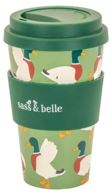 Reisekaffeebecher mit Wildenten-Design, 140 g, Grün