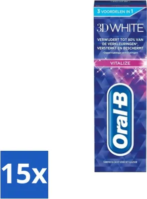 Produktbild von Oral-B - 3D White Vitalize - Zahnpasta - Aufhellung - 75 ml - Vorteilspack - 15 Stücke