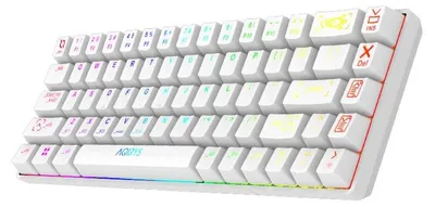 Immagine prodotto di Aqirys Mira, cablato e wireless, USB + Bluetooth, interruttore meccanico, QWERTY, LED RGB, bianco