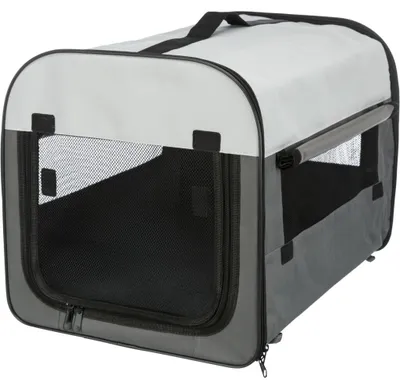 Produktbild von TRIXIE Hundebox Basic - dunkelgrau/hellgrau - 40 × 40 × 55 cm