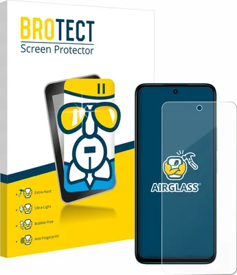 A product shot of a screen protector packaging and the screen protector itself on a phone.