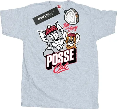 Produktbild von Tom And Jerry - "Posse Cat" T-Shirt für Herren BI52093 (S) (Grau)