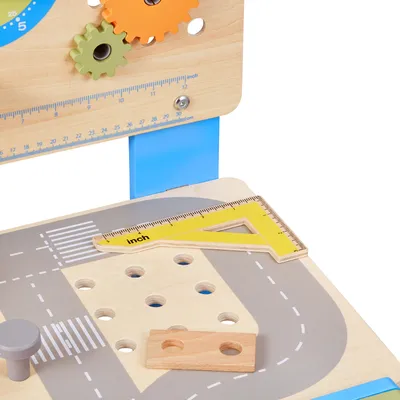 Immagine prodotto di SucceBuy banco da lavoro in legno per bambini con set di attrezzi da 62 pezzi a partire dai 3 anni di età