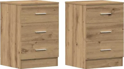 Image de Tables de chevet 2 pcs chêne artisanal 38x35x55 cm