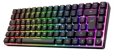 Image de Spirit of Gamer CLA-EK70ES, Avec ou sans fil, Sans fil RF + USB, Commutateur semi-mécanique, QWERTY, LED RGB, Noir
