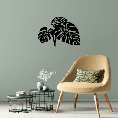 Obrázek produktu pro Wallity, Listy- TNL2248, Černá, Ostatní bytové dekorace, 70 x 49 cm, 100% kov (Tloušťka: 1)